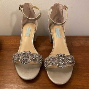 Betsy Johnson jeweled silver shoe